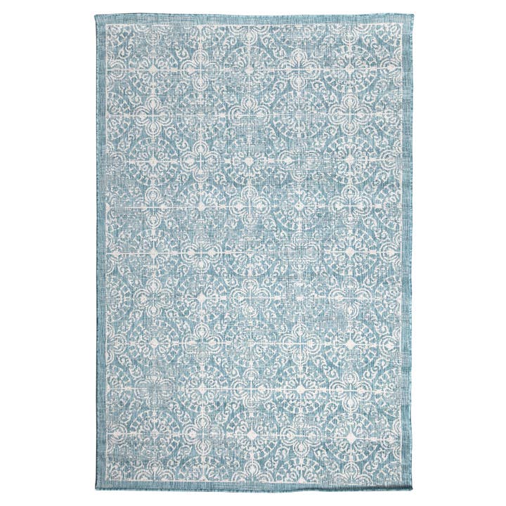 Carmel Antique Tile Indoor/Outdoor Rug Aqua for wholesale on Faire1