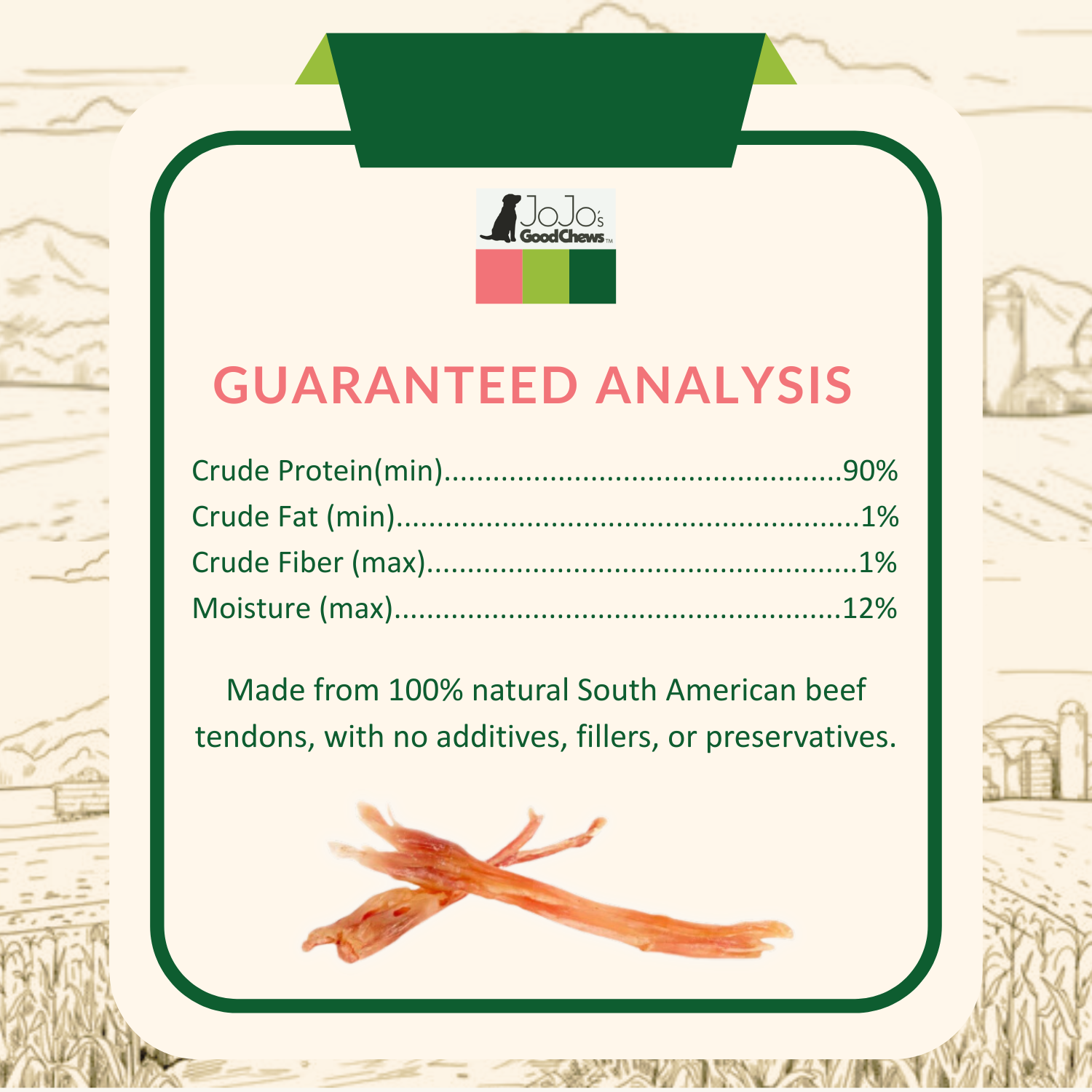 Jojo Modern Pets – Großhandel Leckerlis – Hund – Rindersehnen-Kausnacks für Hunde aus 100 % natürlichen Zutaten (25/Stück)4