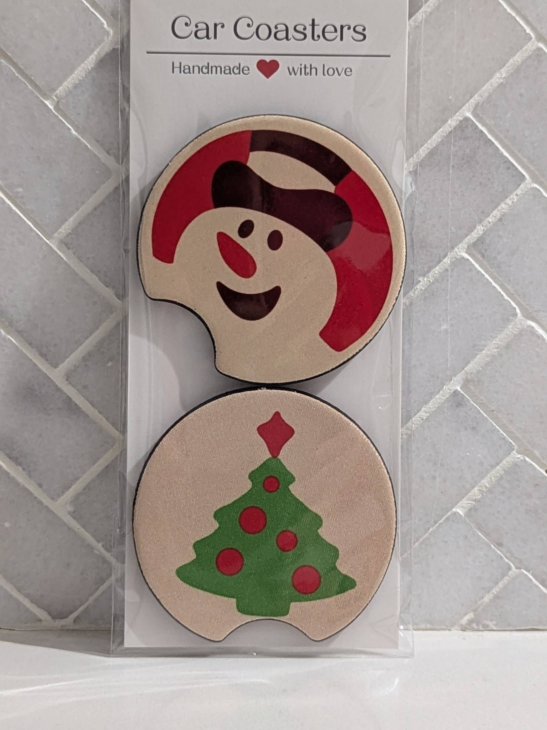 Sweet Bean Candle Collective - Wholesale Car Coaster - Women's - Christmas Sugar Cookie Car Coasters5