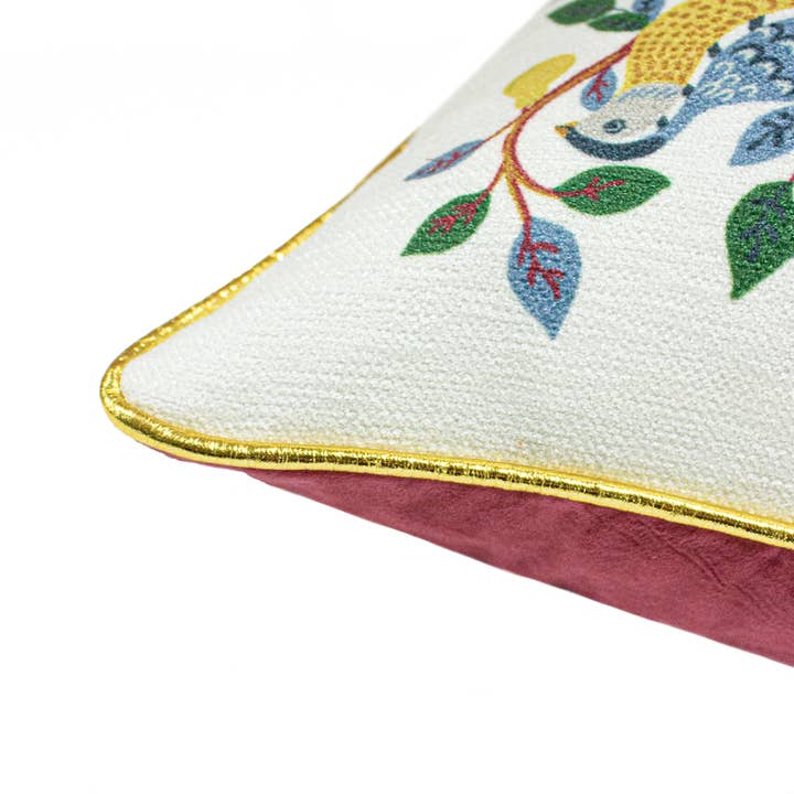 12 Days of Xmas Embroidered Cushion Gold for wholesale on Faire4