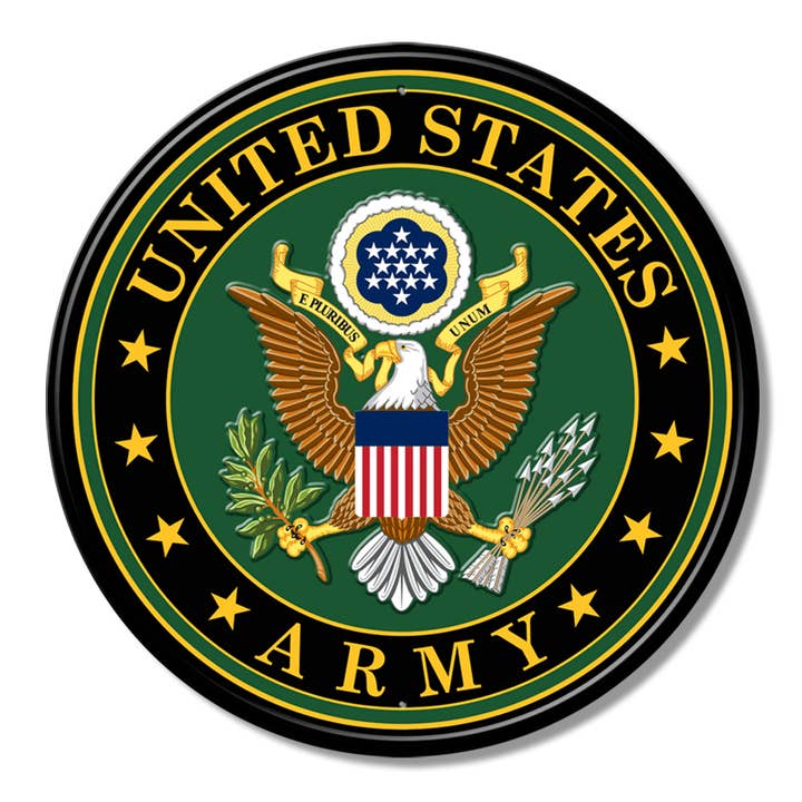Desperate Enterprises - Wholesale Sign - ROUND - US Army Seal Tin Sign