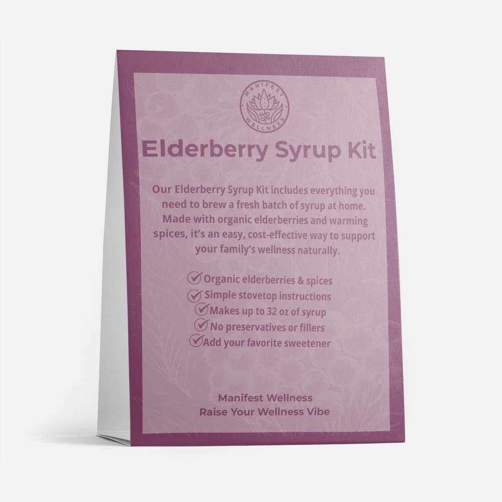 Manifest Wellness - Wholesale Oral Supplement/Vitamin - Shelf Talker Double-Sided Elderberry Syrup/Elderberry Kit1