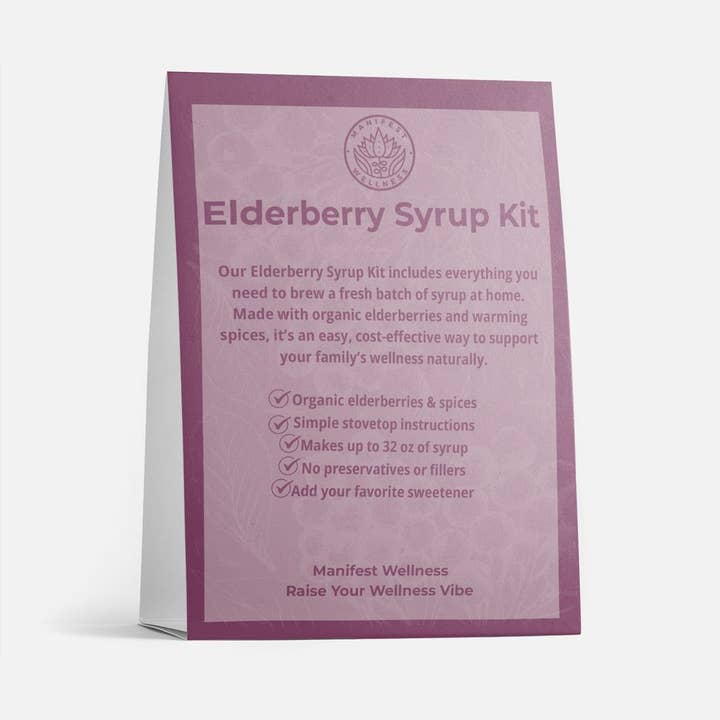 Manifest Wellness - Wholesale Oral Supplement/Vitamin - Shelf Talker Double-Sided Elderberry Syrup/Elderberry Kit1