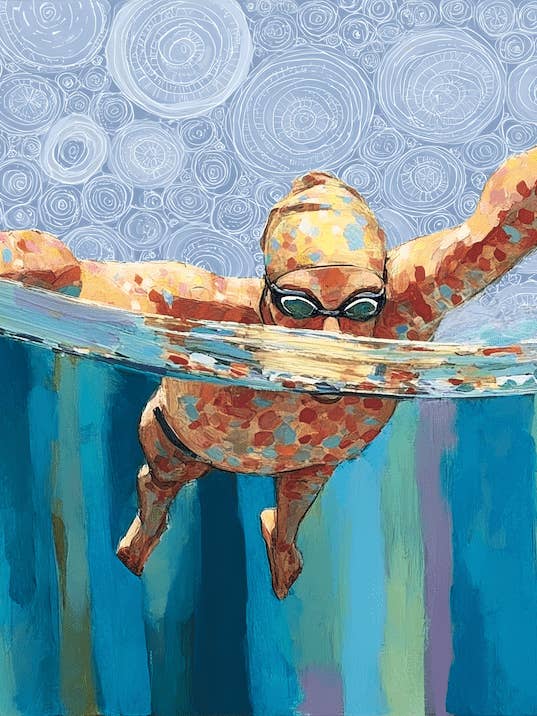 Konsttryck "Ocean Swimming" 8"x10" för wholesale av Mowbi