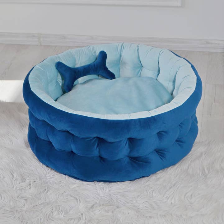 Antianxiety snuggle bed for dogs dark blue, washable for wholesale by Magicalworld