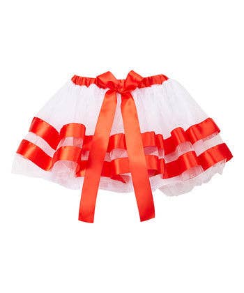 Wenchoice - Vendita all'ingrosso Tutù - Bambini - Gonna Tutu Bianca con Bordo a Nastro Rosso1