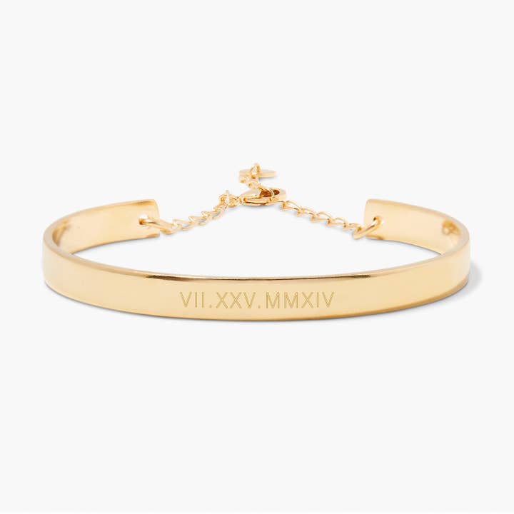 Gwen Roman Numeral Cuff Bracelet for wholesale by Brook & York