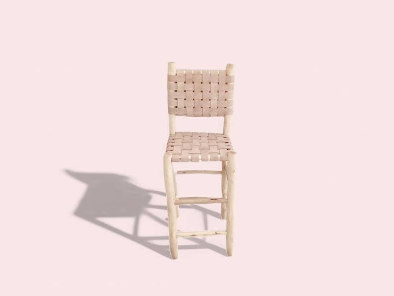 HandmadeBestSeller – wholesale Stool – Handwoven Leather & Wood Bar Stool4