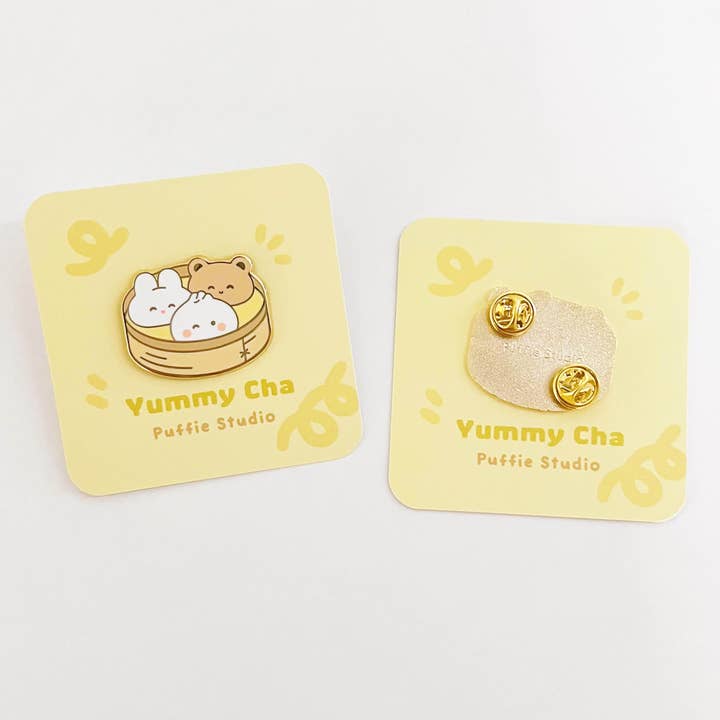 Puffie Studio - Wholesale Lapel pin/button - Yum Cha / Dim Sum Enamel Pin1