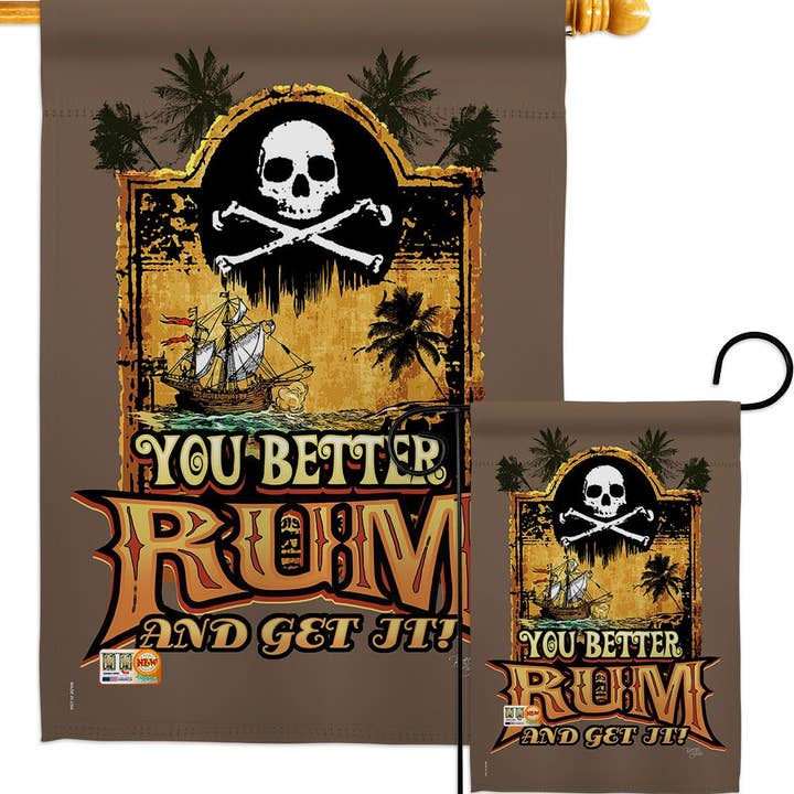 Two Group Flag Co - Wholesale Vlag - Je kunt beter Rum & Get It Coastal Pirate Cocktail Decor Vlag