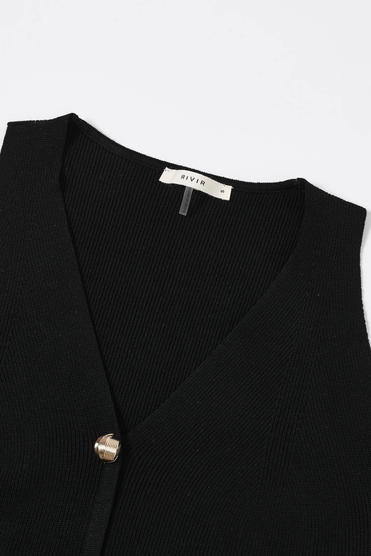 RIVIR – Conjunto de top e calça (roupa NÃO Casual) - Mulher por atacado – Conjunto de Colete de Malha sem Mangas com Calças12