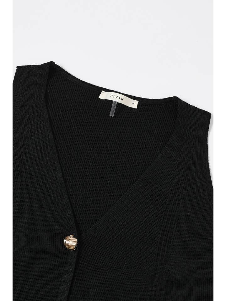 RIVIR – Conjunto de top e calça (roupa NÃO Casual) - Mulher por atacado – Conjunto de Colete de Malha sem Mangas com Calças12