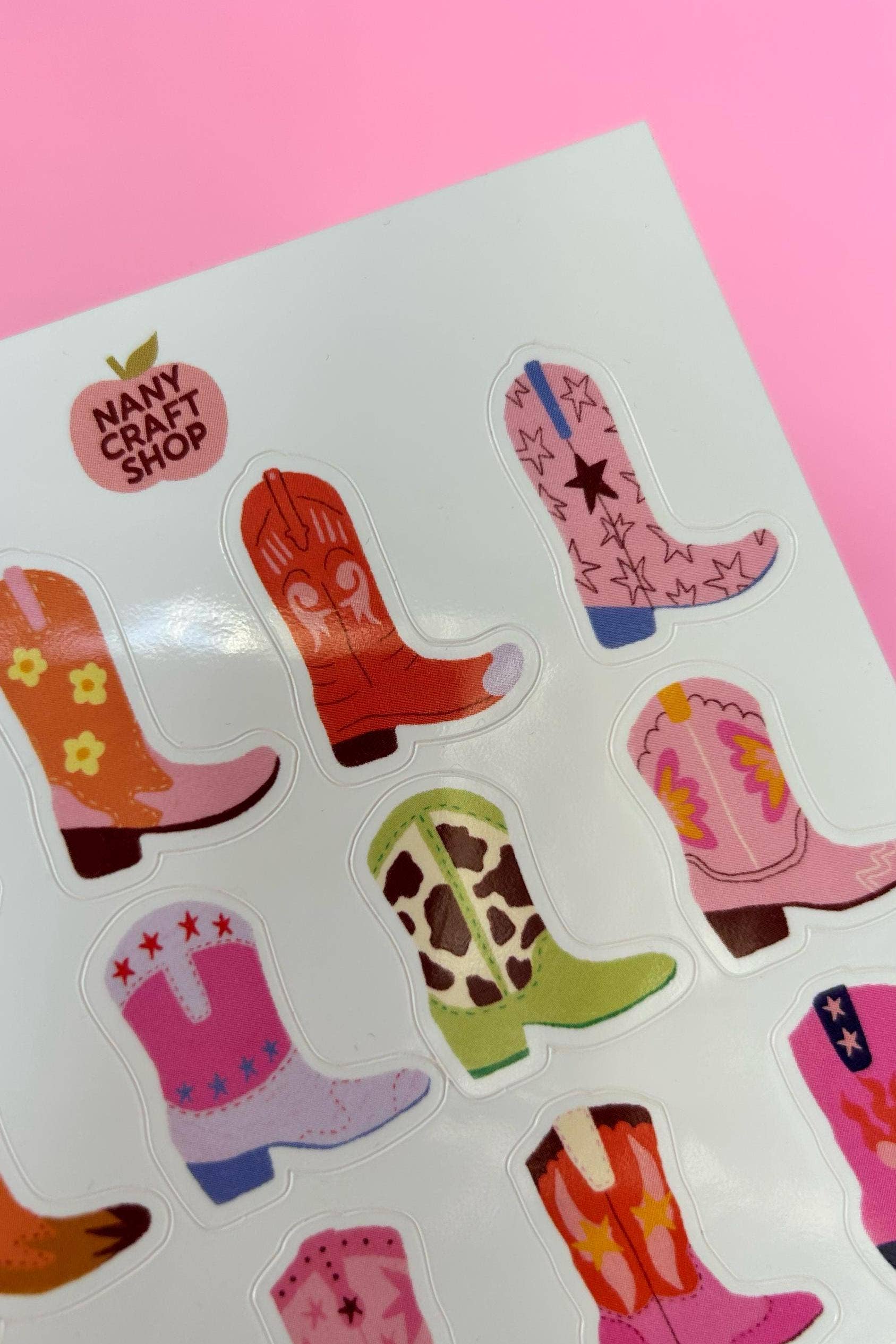 Nany Craft Shop - Wholesale Sticker - Cowboy boots sticker sheet A63