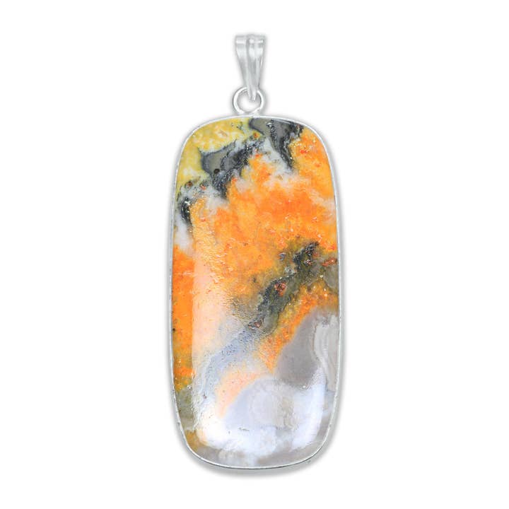 Handmade Jewels - Wholesale Individual Charm/Pendant - BumbleBee Jasper Minimalist Pendants - Handmade, Silver-Plated Brass, Wholesale3