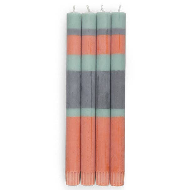 Velas de jantar Eco Riscadas Calêndula, Gunmetal e Opalina, 4 por embalagem por atacado de BRITISH COLOUR STANDARD - Europe