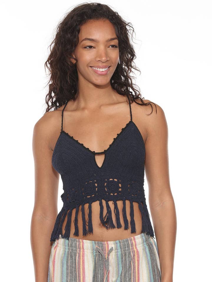 Haut en crochet à franges Mandala pour la vente par Lakhays Collection Inc.