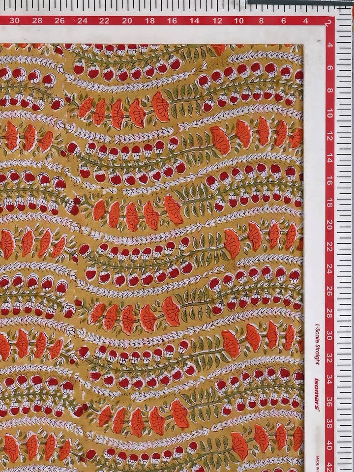 Håndblok Trykte Stoffer - Håndlavet Stof Yardage, stof ved gården for engroshandel hos Jai Texart LLP