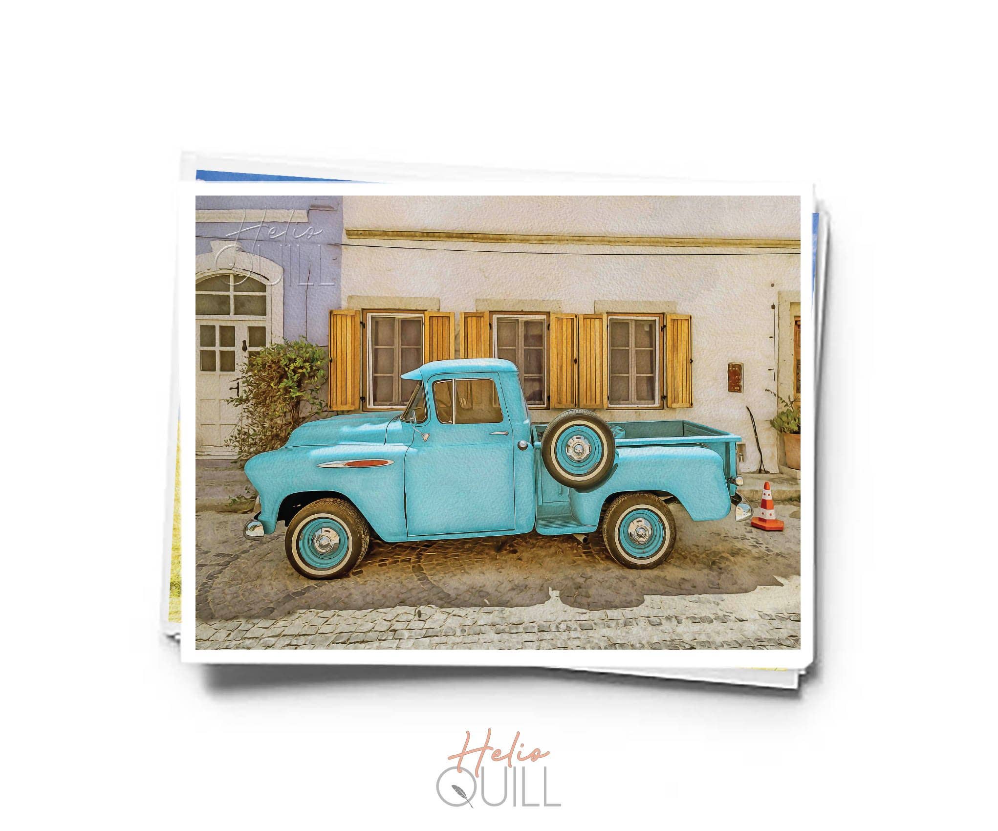 Helio Quill - Wholesale Everyday Greeting Card - Classic Cars and Trucks Greeting Card 12 Pack0