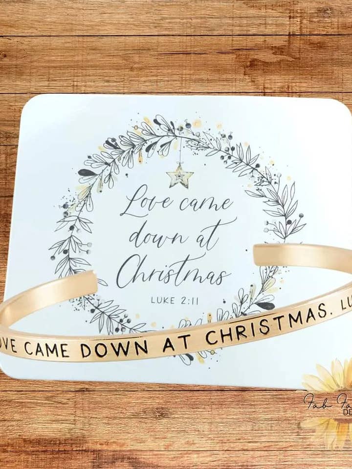 Liebe kam zu Weihnachten Offenes Armreif-Armband für den Großhandel von The Bling Barn