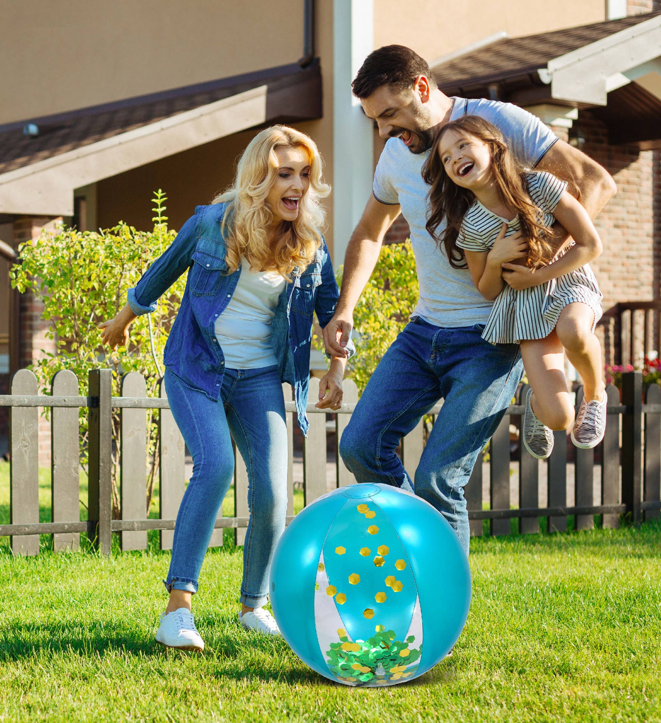 Cota Global - Wholesale Inflatables - Pool Float - 16" Blue Gold Ball - Set Of 26