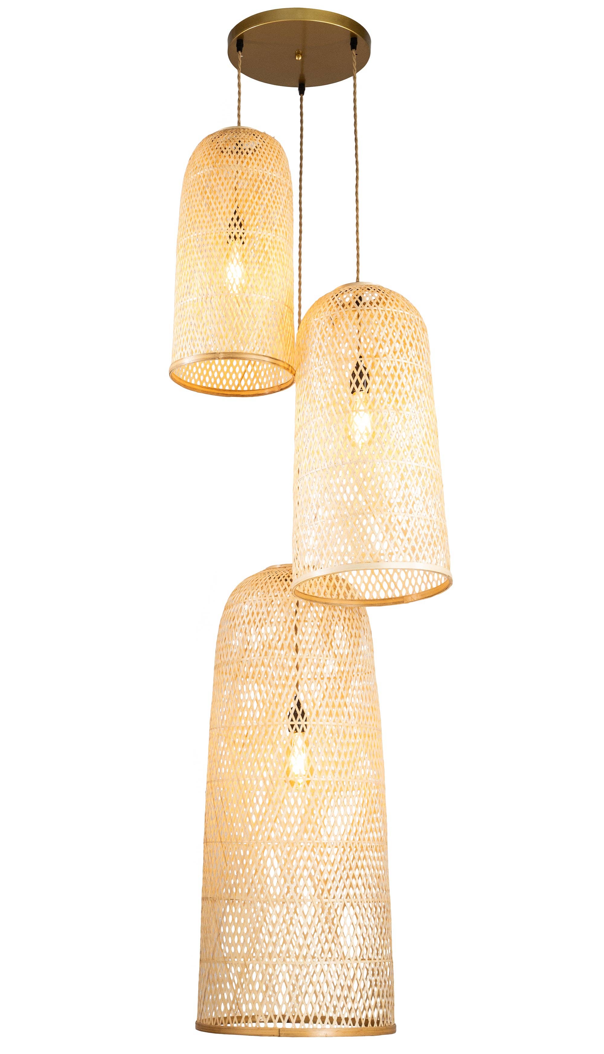 ELE Light & Decor - Wholesale Chandelier/Hanging Light - Three Lights Rattan Pendant Light2