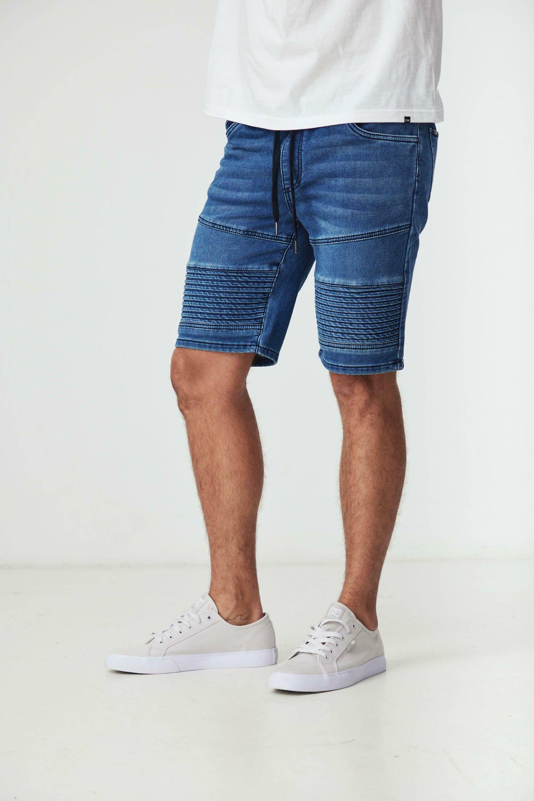 BLKWD APPAREL - Wholesale Shorts – Men's - Briggs Medium Blue Elastic Denim Short1