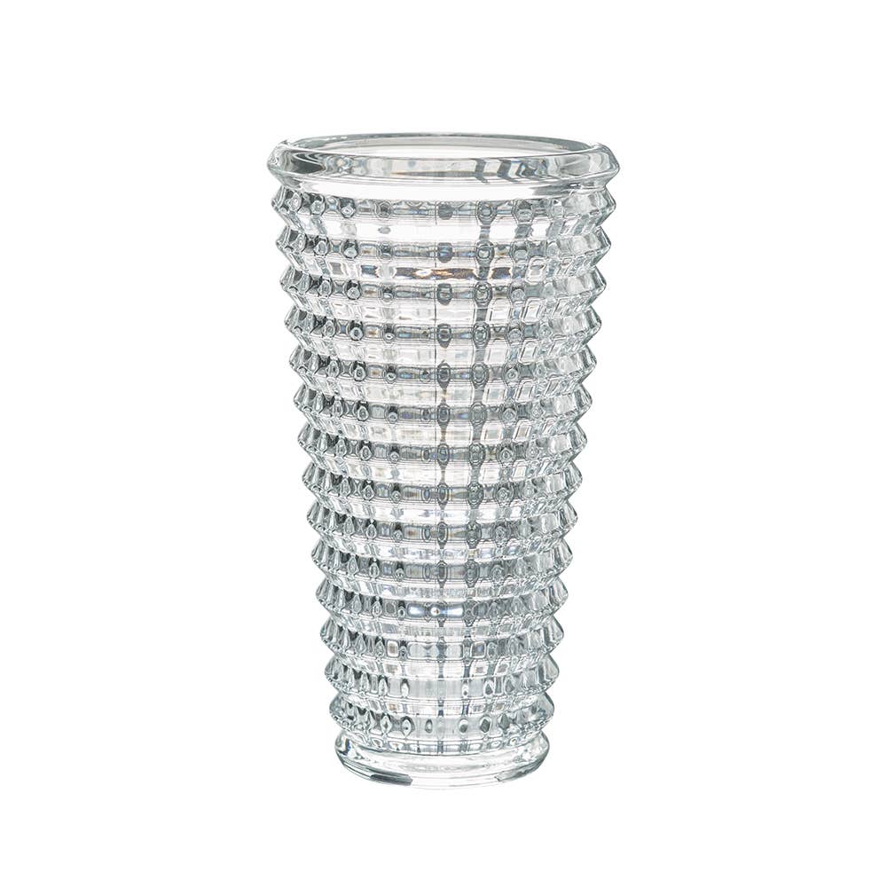 A&B Home Group Inc. - Vente Vases - Vase rond en verre transparent D5x9" avec design nervuré 12PC/CTN0