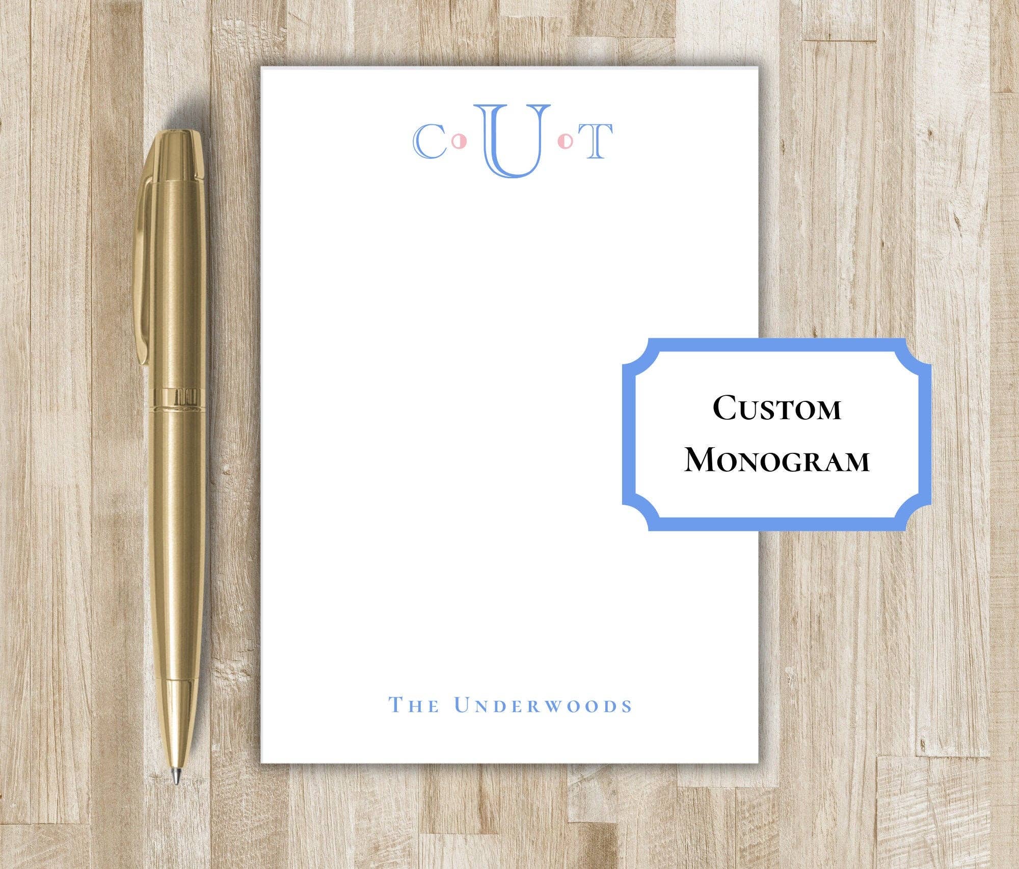 The Winsome Life Stationery - Wholesale Stationery/notecard set - Personalized Monogram Notepad | Customize colors and name | Personalized Gift | Preppy Notepad | Custom Notepad4