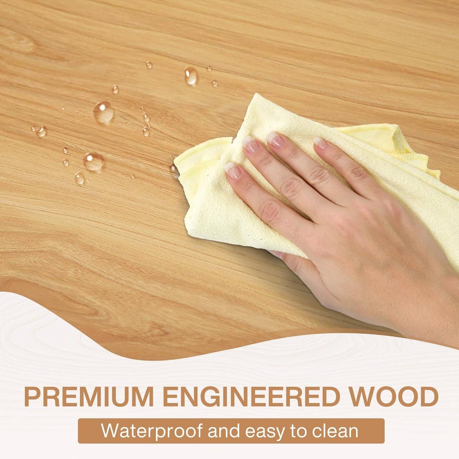 Light Walnut Black Farmhouse Dining Table 70.8 Inch Wood With Metal Legs for wholesale on Faire5