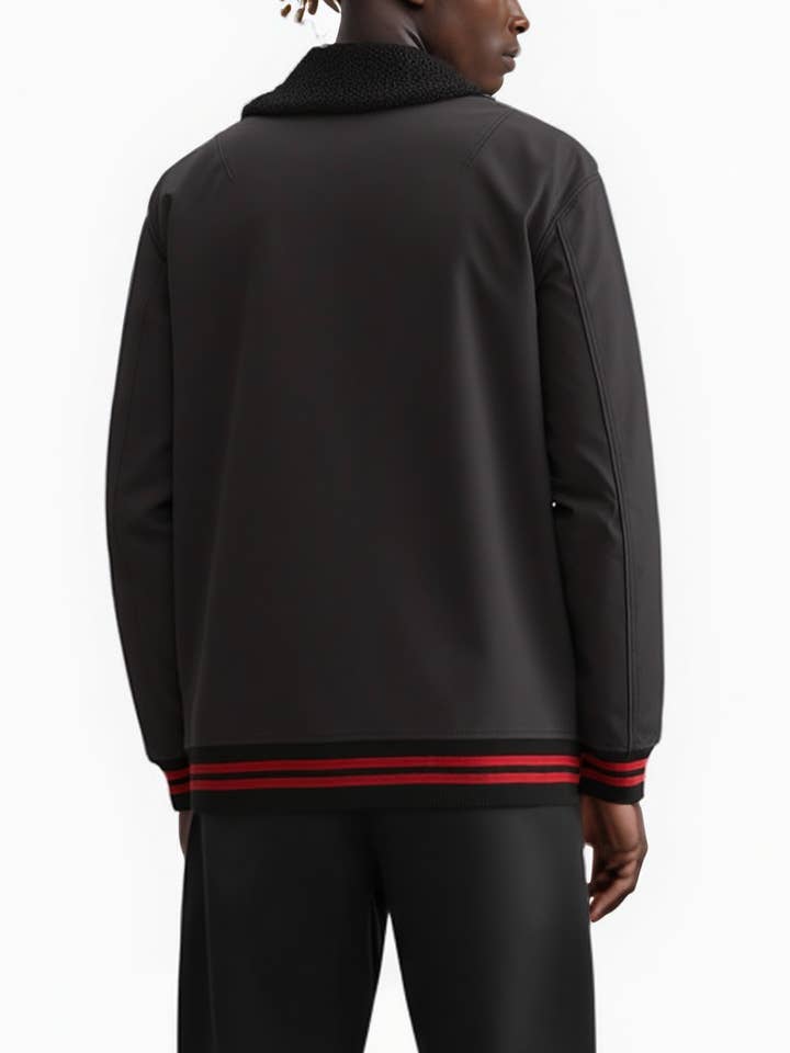 Robin K - Wholesale Bomber Jacket - Men's - Konus Men's Sherpa Collar MA2 Jacket in Black1