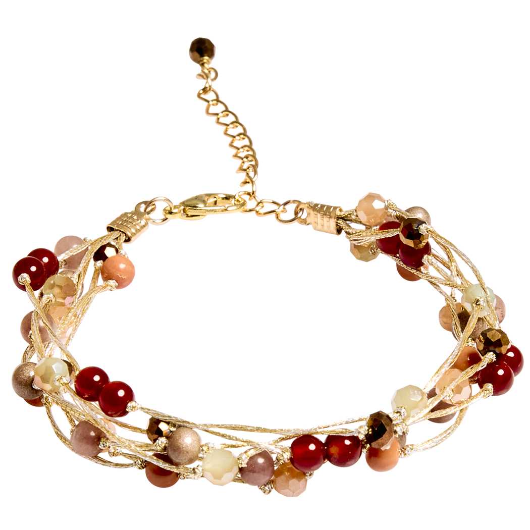 Marquet - Wholesale Beaded Bracelet - Jill Fair Trade Multistrand Beaded Bracelet with Silk4