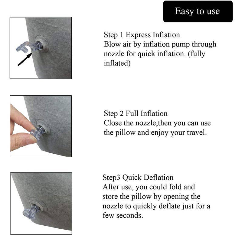 VIGOR – wholesale Lumbar pillow – Travel Soft Flocking Adults Inflatable Foot Rest Pillow(10 P4