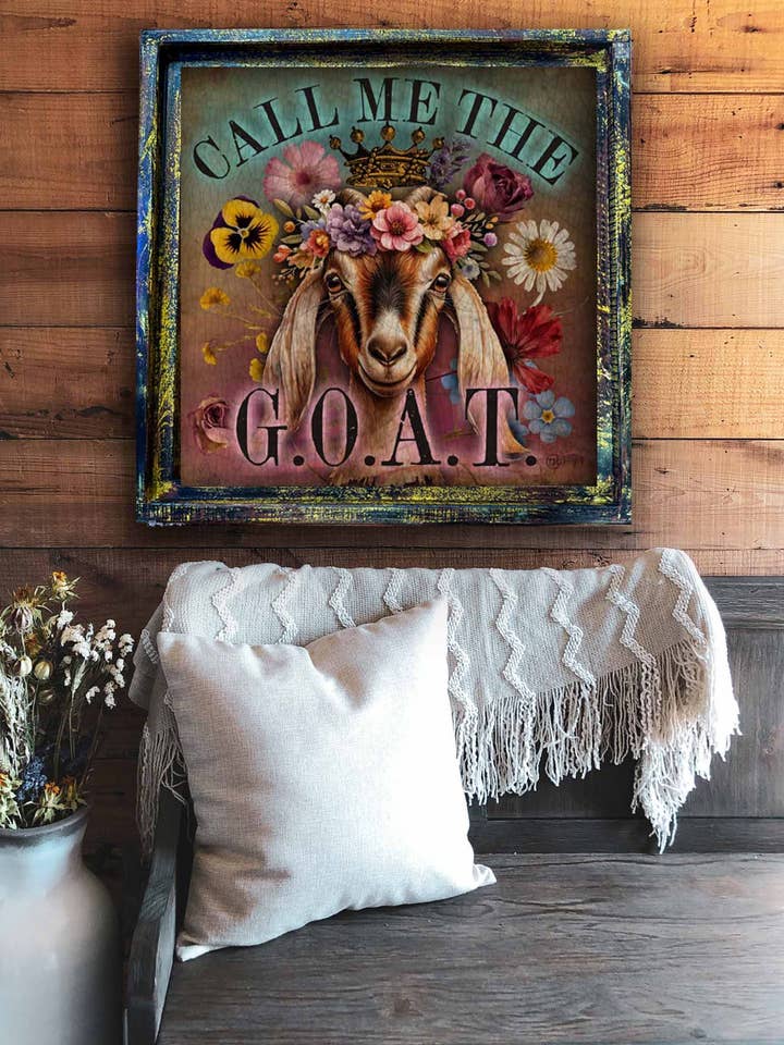 Cabra - Obra de arte con marco cuadrado para venta al por mayor de TroubleMaker Trading Company