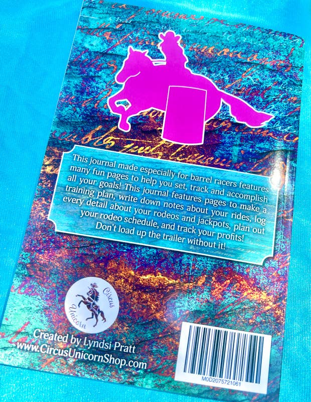 Circus Unicorn Shop - Wholesale Journal/Diary - The Barrel Racer's Journal - Turquoise Cover8