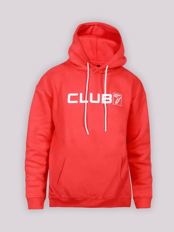 Limited Edition Red Hoodie for wholesale by Club Seven Menswear