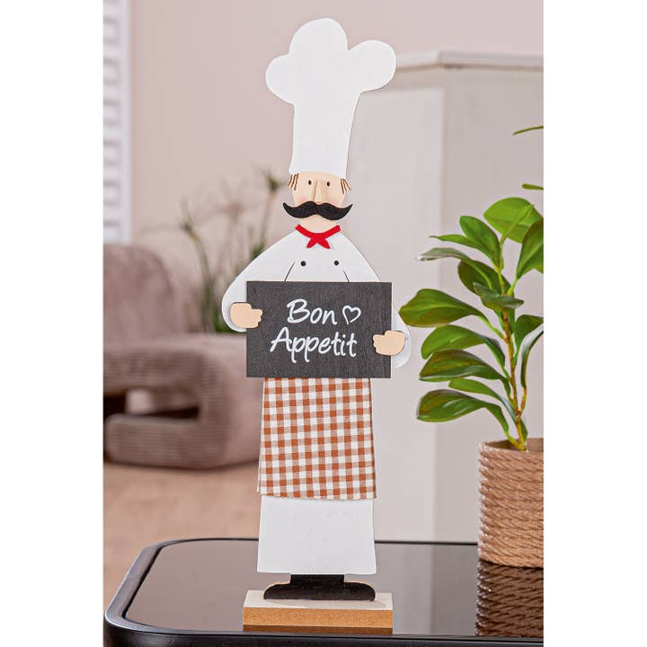 Standing relief Koch Bon Appetit, white h.40 cm for wholesale on Faire1