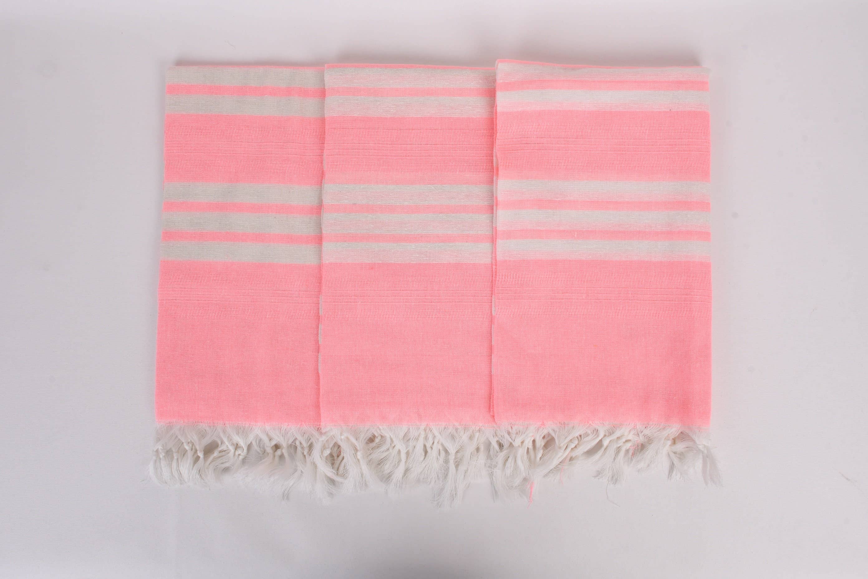 Organic Turkish Towels - Wholesale Beach Towel - Beach Towel, Bright Pink Striped Towel7