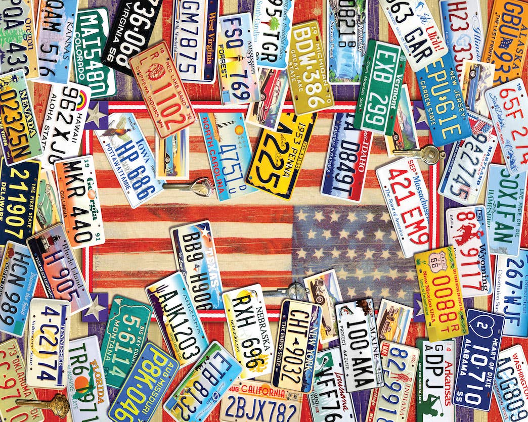 Hart Puzzles - Wholesale Puzzle - Adult - State Plates of the USA by Kate Ward Thacker1