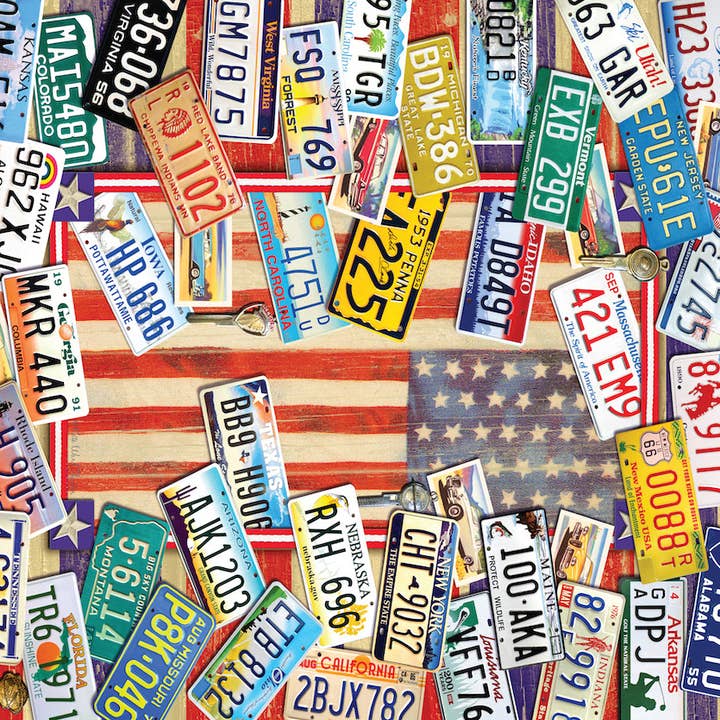 Hart Puzzles - Wholesale Puzzle - Adult - State Plates of the USA by Kate Ward Thacker1