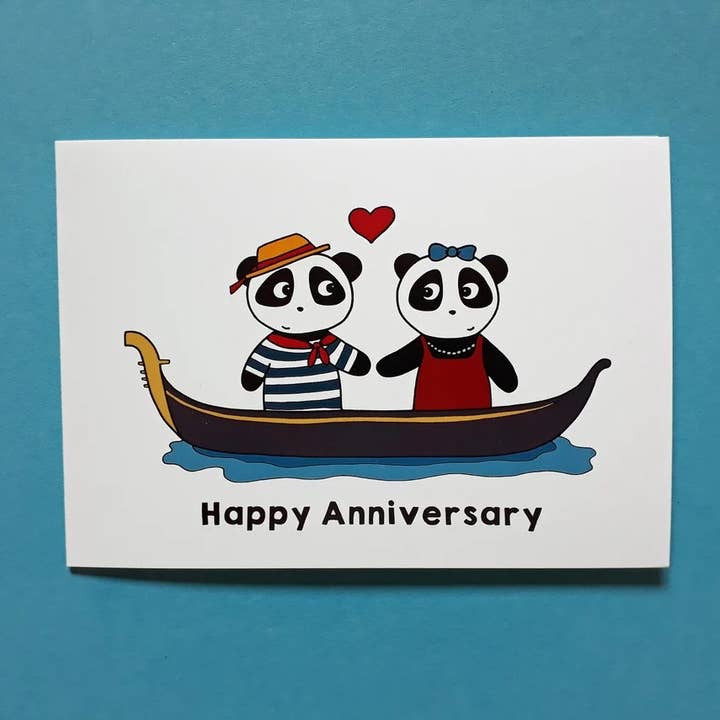 Panda-Karte zum Jahrestag für den Großhandel von Penguin Parade