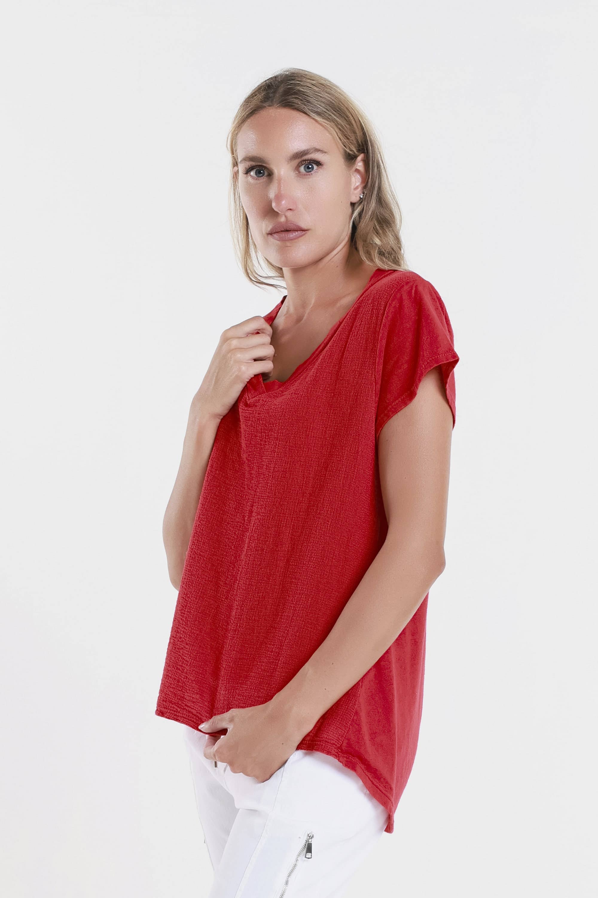 TINA Stephens Italy/Tees By Tina - Wholesale Blouse - Women's - Nola Cotton/Linen V-Neck Top (BSS207)28