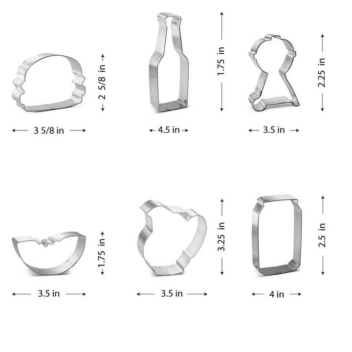 CookieCutter.com – wholesale Biscuit cutter – Summer Picnic BBQ Grill Cookie Cutter 6 Pc Set HS04662