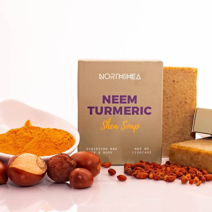 Neem + Turmeric Shea Soap: Purifying Face & Body Bar for wholesale by Northshea