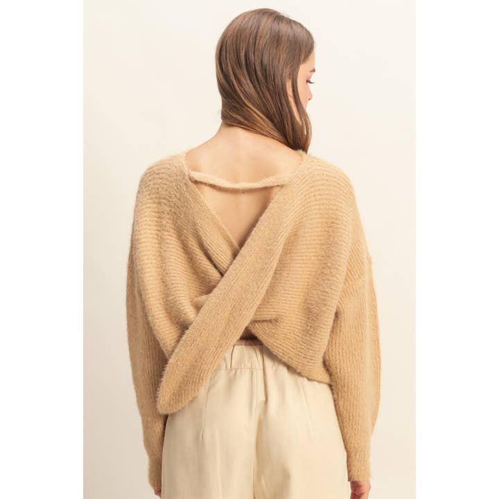 HYFVE - Wholesale Knit Sweater - Women's - Oversized Fuzzy Sweater With Back Twist Detail14