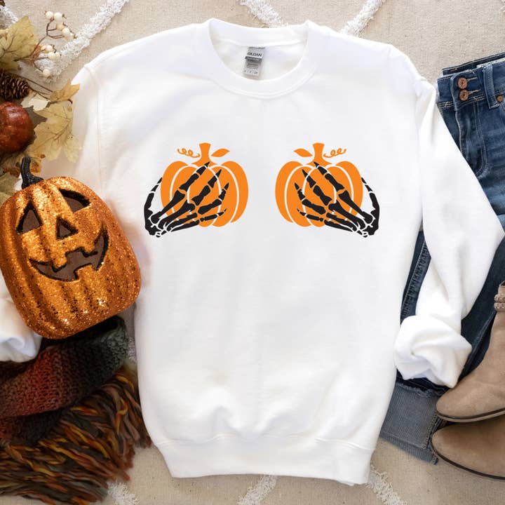 Pumpkin Hands Fall Sweatshirt for wholesale by Londas Trendy Tees