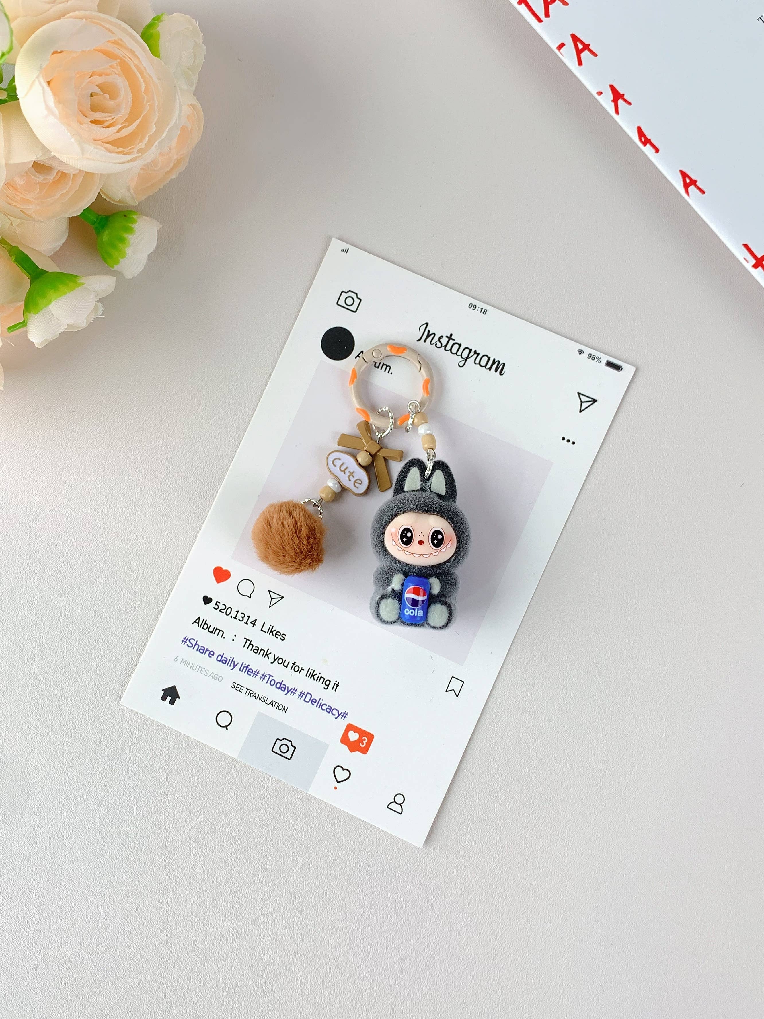 Lilyrosy（Duty free) - Wholesale Keychain – Women's - Labubu style Cute Keychain for Girls,Car Key Accessory8