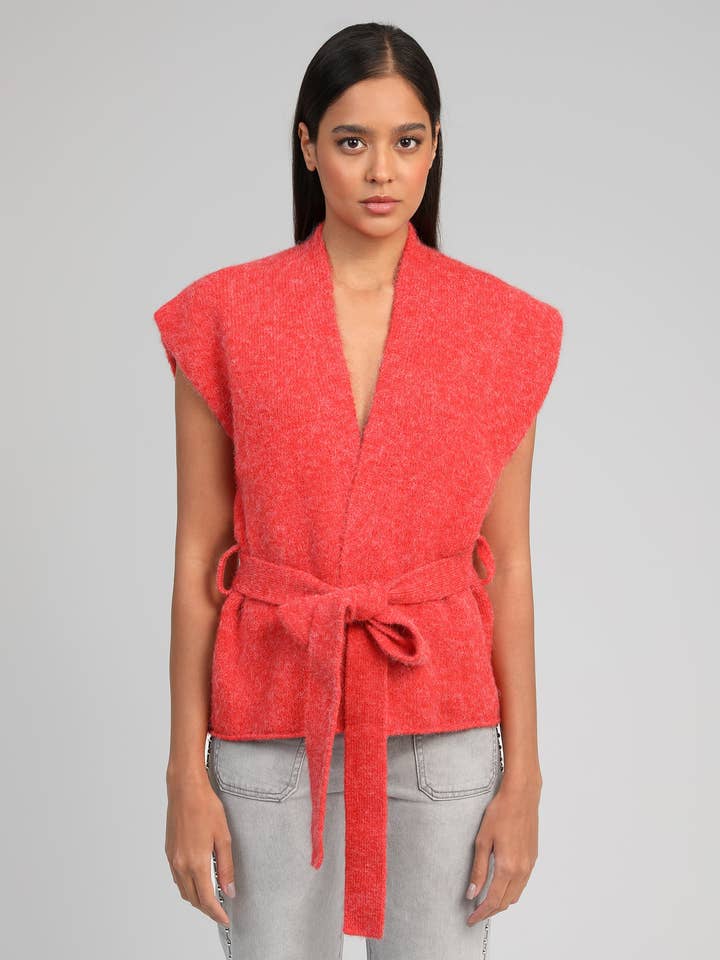 GILET LOUNINI coquelicot pour la vente par An'ge