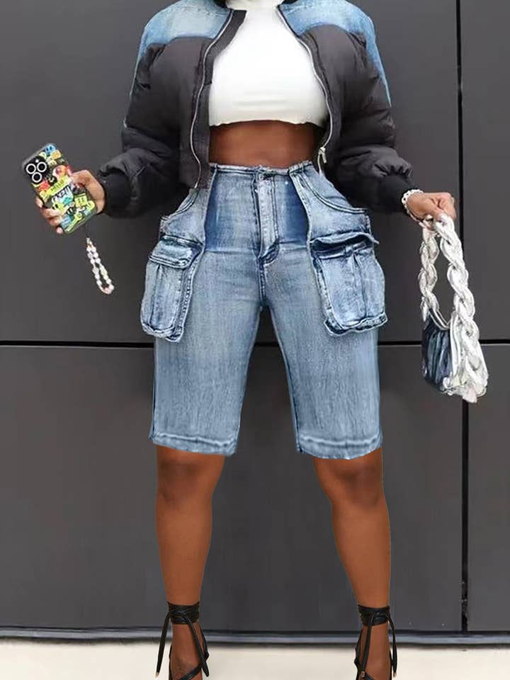 Short en jean vintage de travail pour la vente par Aria Romance