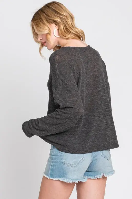 Final Touch - Wholesale Knit Top - Women's - V-Neck Knit Long Sleeve Top - T3104429