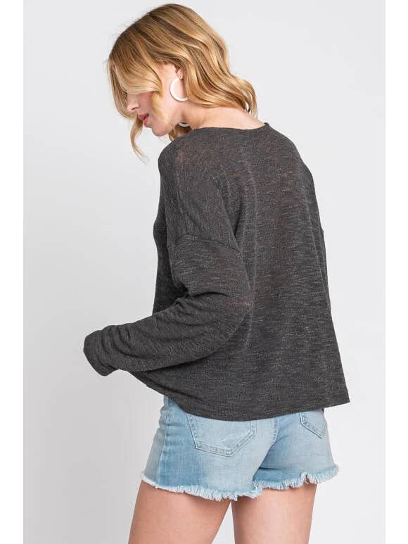 Final Touch - Wholesale Knit Top - Women's - V-Neck Knit Long Sleeve Top - T3104429